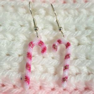 Candy Cane Dangle Earrings